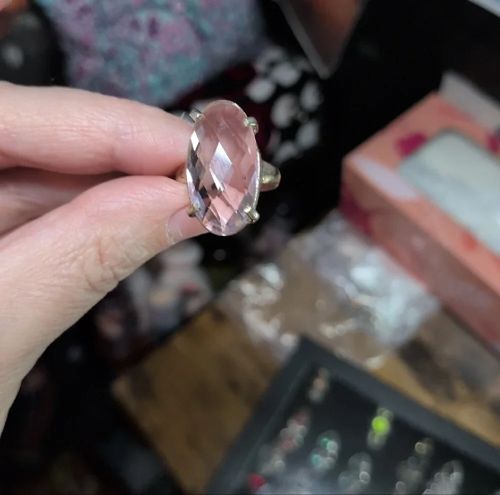 Elegant Pink Kunzite Gemstone Ring